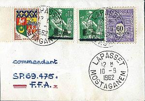 Lettre Commandant Schmitt 53- Lapasset- Mostaganem